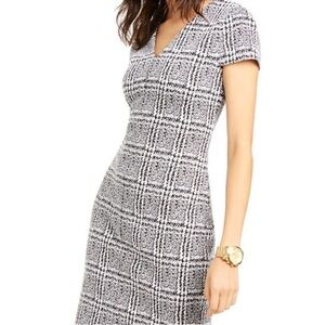 MICHAEL Michael Kors Jacquard Black and White Plaid Dress